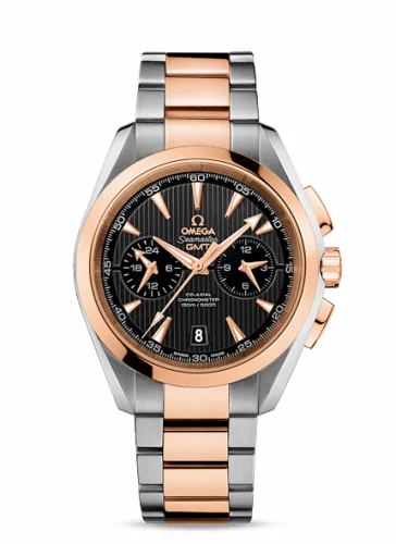 Omega Seamaster Aqua Terra 150M Co-Axial 43 GMT Chronograph Stainless Steel / Red Gold / Grey / Bracelet 231.20.43.52.06.001 (23120435206001)